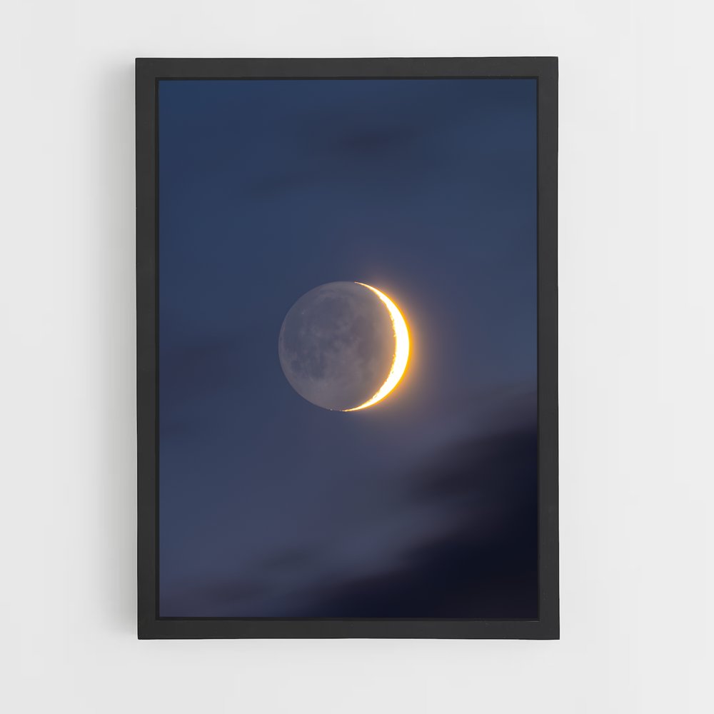 Poster sublime lune en croissant – affiche Système solaire (vue 2)